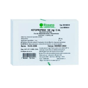 Ketoprofeno 100 mg/2mL 5 ampollas